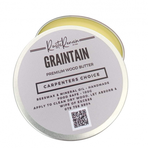 GRAINTAIN Wood Butter – Beeswax & Mineral Oil (100g)